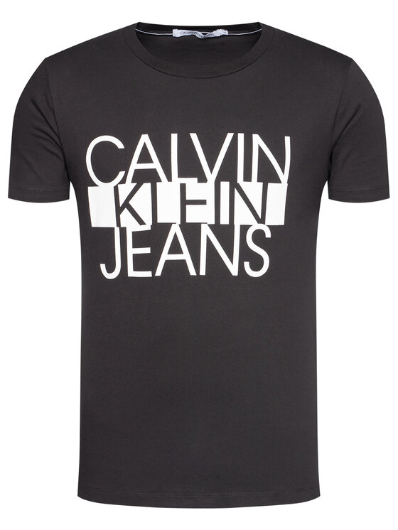 Czarny t-shirt Calvin Klein Jeans COLORBLOCK