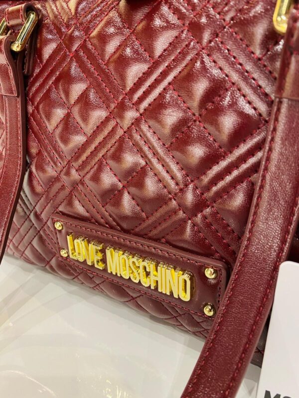 Bordowa torebka kuferek LOVE MOSCHINO - obrazek 5