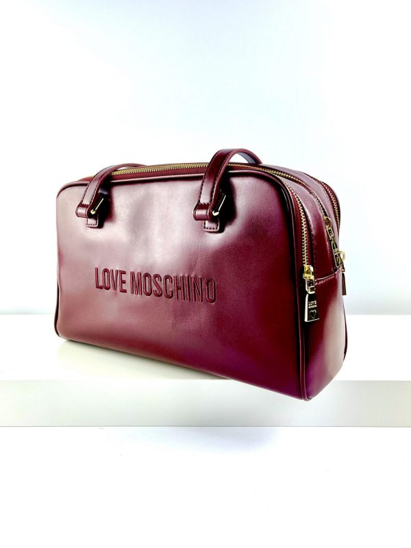 Bordowa torebka kuferek LOVE MOSCHINO