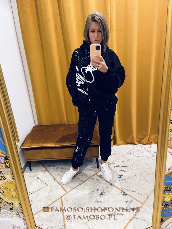 Joanna Muzyk spodnie BLACK LOVE/WHITE