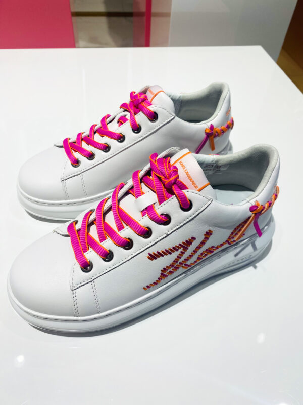 Białe sneakersy WHIPSTITCH /róż