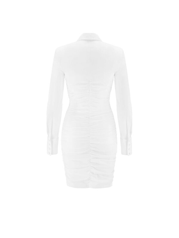 LaMania marszczona biała sukienka