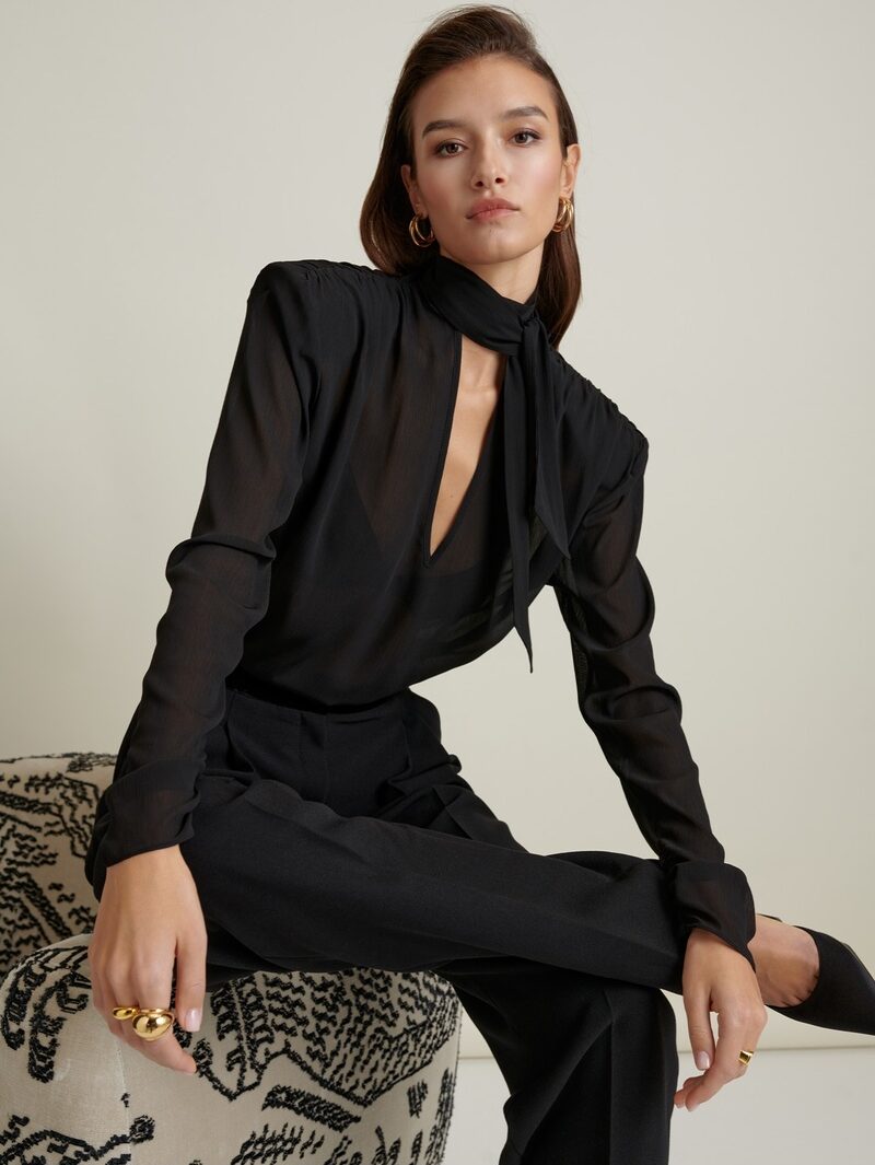 LaMania czarna elegancka bluzka Rosalie