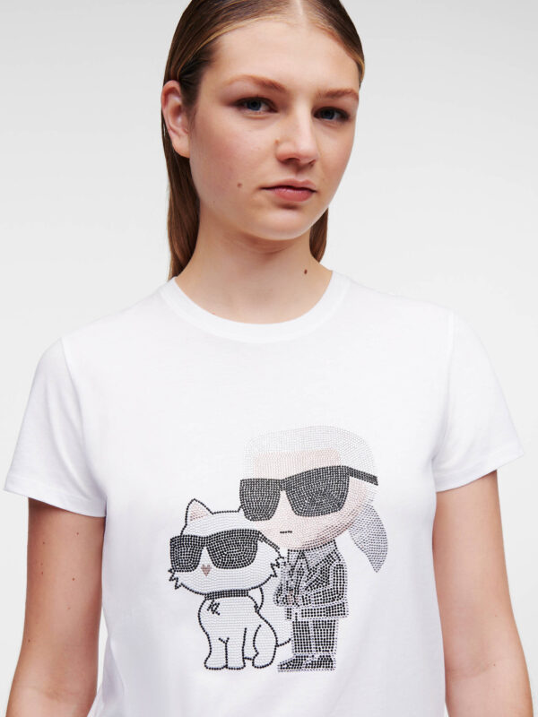 T-shirt z kryształkami KARL i CHOUPETTE