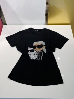 T-shirt z kryształkami KARL i CHOUPETTE