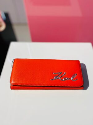 Czerwony portfel K/SIGNATURE