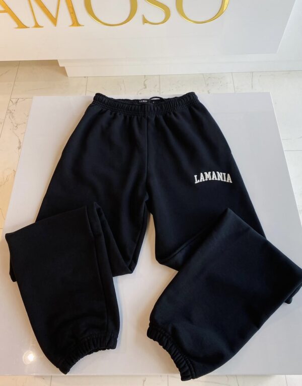 La Mania czarne spodnie dresowe FLAME 2